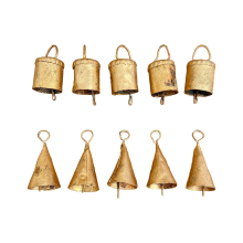 10 pezzi campanelli vintage appesi campanelli natalizi per arredamento casa, decorazione campanelli mucca con corda stile A