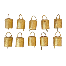10 pezzi campanelli vintage appesi campanelli natalizi per arredamento casa, decorazione campanelli mucca con corda stile B