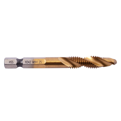 6Pcs HSS Titanium M3 - M10 Combination Hex Deburr Countersink Tap Drill Bit Set 2