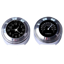 Orologio al quarzo e termometro per motocicletta da 2 pezzi, 7/8 pollici, impermeabile, per manubrio della bici, accessori universali in alluminio