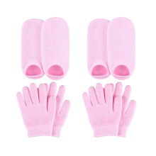 2X Calzini in gel idratanti, guanti, set mani, piedi, cura sbiancante per la pelle, trattamento spa di bellezza, stivaletti idratanti e freschi