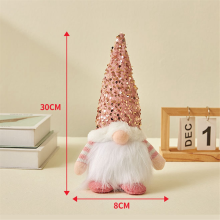 30cm Bambola di Natale LED luminosa Elfo Gnomo con Luce LED Decorazione Natalizia per Casa Natale Navidad Capodanno-Rosso