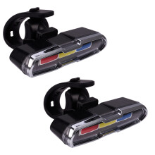 2X USB ricaricabile anteriore posteriore luce per bicicletta batteria al litio LED luce posteriore per bicicletta luce casco da ciclismo