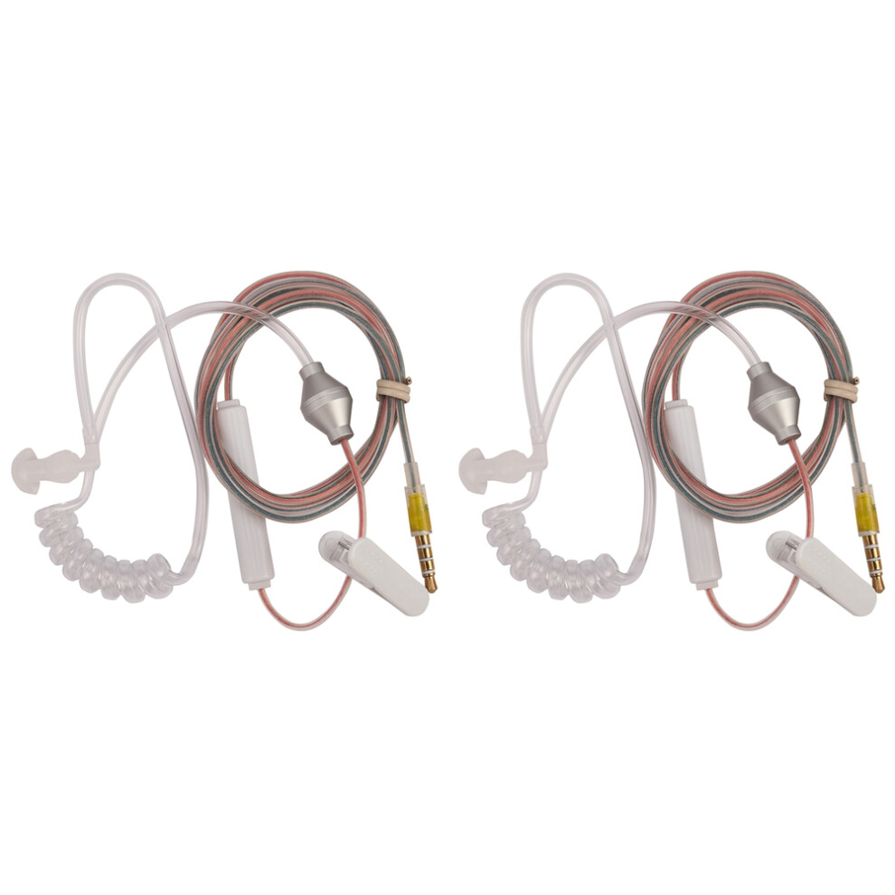 2X Auricolare Acustico Nascosto Anti-Radiazioni Da 3,5 Mm Con Tubo D'aria Per Telefono Cellulare Android-image