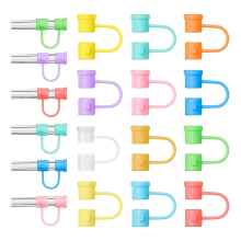 36 pezzi di copertura per cannucce in silicone riutilizzabili, tappo colorato antipolvere per cannucce da 8 mm, decorazione per feste in cucina