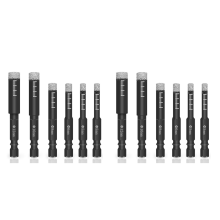 Set di 12 punte da trapano diamantate nere a secco per ceramica, marmo, piastrelle, pietra, vetro, materiali duri 5/6/8/10/12 mm