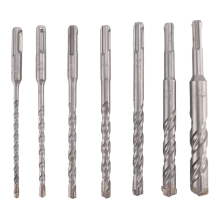 Set di 7 punte per trapano a percussione SDS Plus (4 scanalature) per calcestruzzo, mattoni, blocchi, pietra, muratura e
