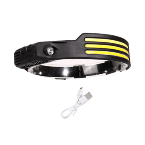 Induction Head Light Lamp COB Head Light Lamp Headlight Flashlight USB Rechargeable (White Light)