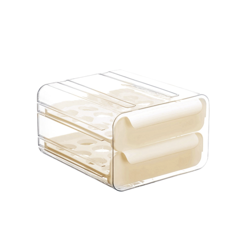 2 Tier 32 Drawer Egg Storage Box Plastic Kitchen Refrigerator Container Organizer Egg Tray Tray