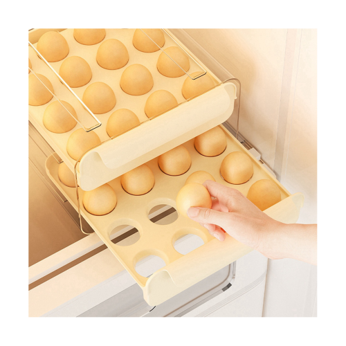 2 Tier 32 Drawer Egg Storage Box Plastic Kitchen Refrigerator Container Organizer Egg Tray Tray 2
