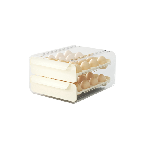 2 Tier 32 Drawer Egg Storage Box Plastic Kitchen Refrigerator Container Organizer Egg Tray Tray 1