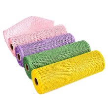 4 rotoli da 10 pollici x 5 iarde di nastri di maglia di Pasqua nastro di maglia di iuta fai da te artigianato decorazione