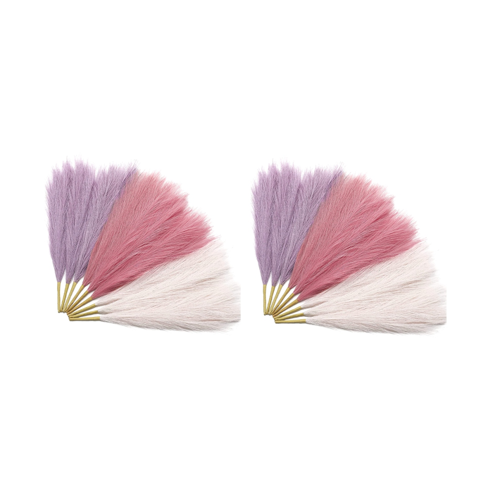 18 Pezzi Di Erba Di Pampa Rosa Da 17,7 Pollici, Erba Di Pampa Artificiale Finta Rosa Pompas Decorazione Erba, Erba Arrossata Decorazione Boho (B)