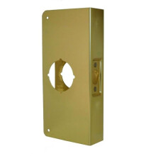 2.75 x 1.75 in. Classic Wrap Around for Cylindrical Door Locks, Bright Brass