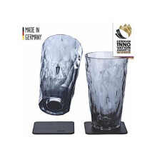 Magnetic Plastic Longdrink Glasses with Metal Nano Gel Pads - Gray - Set of 2