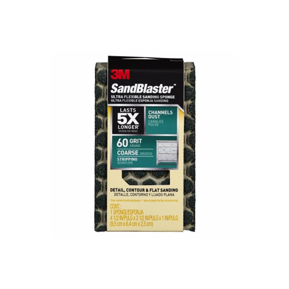 3M 20909-60-UFS Sandblaster- 60 Grit Coarse Sanding Sponge