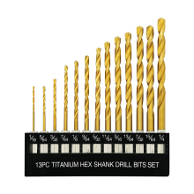 Titanium Hex Drill Bit Set 135 Degree Tip HSS Impact Drill Bit Set for Metal, Wood Quick Change Design