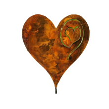 1PCS Heart in the Garden Rusted Heart Made of 14Ga Metal Heart Stake in the Garden