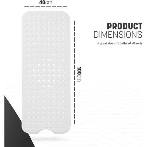 Keplin Premium Non-Slip Bath Mat 40x100cm, White 2