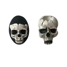 2 pezzi Portacandele a forma di teschio Portacandele a forma di scheletro Tazza spettrale Decorazione gotica per Halloween Natale