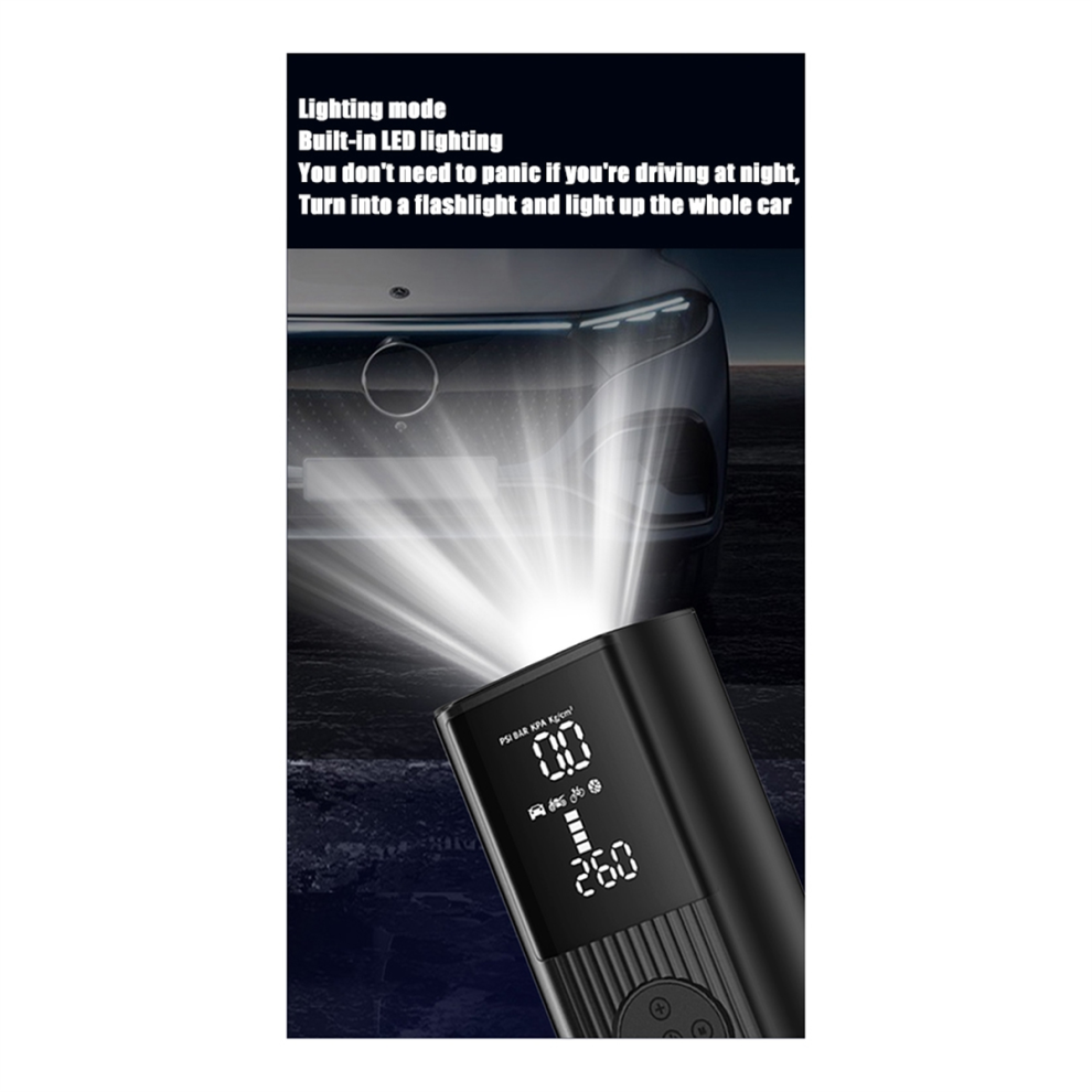 Gonfiatore Per Pneumatici Pompa Dell'aria Portatile Gonfia 2 Volte Pi? Velocemente Pompa Dell'aria Elettrica Da 150 Psi Adatta Per Auto E Moto-image