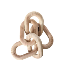 Wood Chain Link Decor,21.6 Hand Carved Decorative Wood Chain,Contemporary Home Decor for Farmhouse Shelf&Side Table B