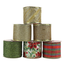Nastro per albero di Natale 6 rotoli 36 iarde Nastro per decorazione albero di Natale Nastro cablato per ghirlande Topper Fiocco, B