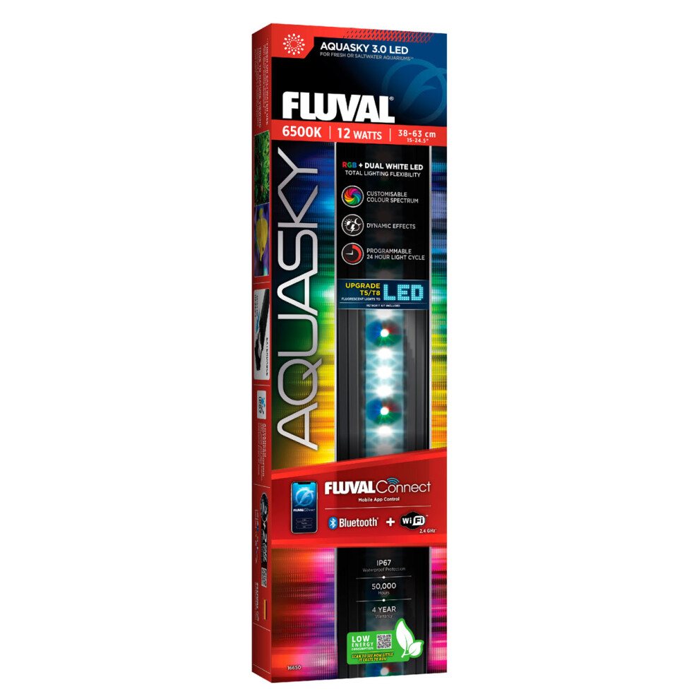 (12W) Fluval Aquasky 3.0 LED Bluetooth Lightning Unit App Controlled Aquarium Fish Tank