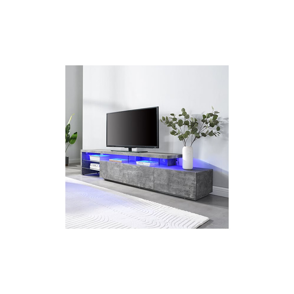 Alanis Wooden TV Stand With Storage In Concrete And LED Lights-image-OPC-PFZNKTP-NEW