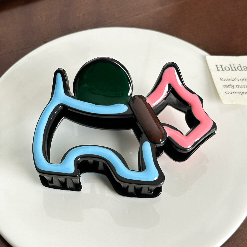 (Blue Large) Unique Colored Macaron Dog Hair Clip For Stylish Updos Looks And Casual-image-OPC-PFZNP9B-NEW