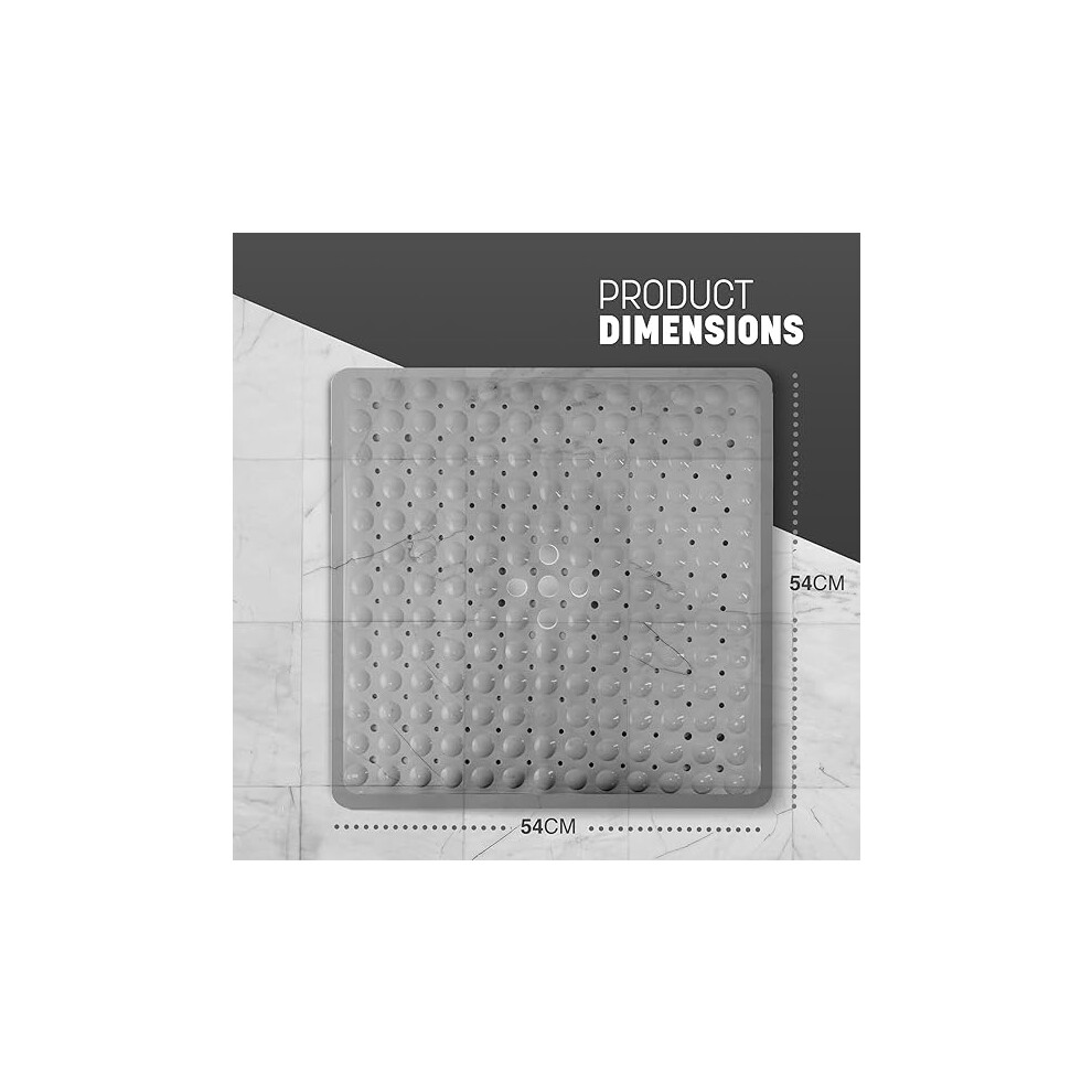 Keplin Premium Non-Slip Shower Mat, Small, Grey