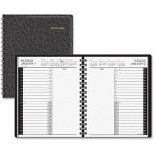 At A Glance 7 x 8.75 in. 24-Hour Daily Appointment Book, Simulated Leather - Black