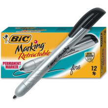 Bic Retractable Permanent Markers - Black