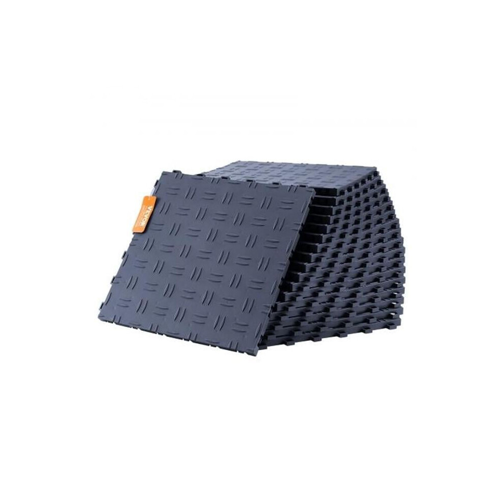 Vevor CKDDSMH251212F3N8V0 12 x 12 x 0.53 in. Non-Slip Double-Sided Texture Garage Flooring Tiles for Garages, Graphite Gray - Pack of 25
