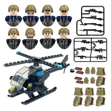 Kids Toys SWAT Counter Terrorism Forces Military Figures Police Car Helicopter Weapons Building Blocks