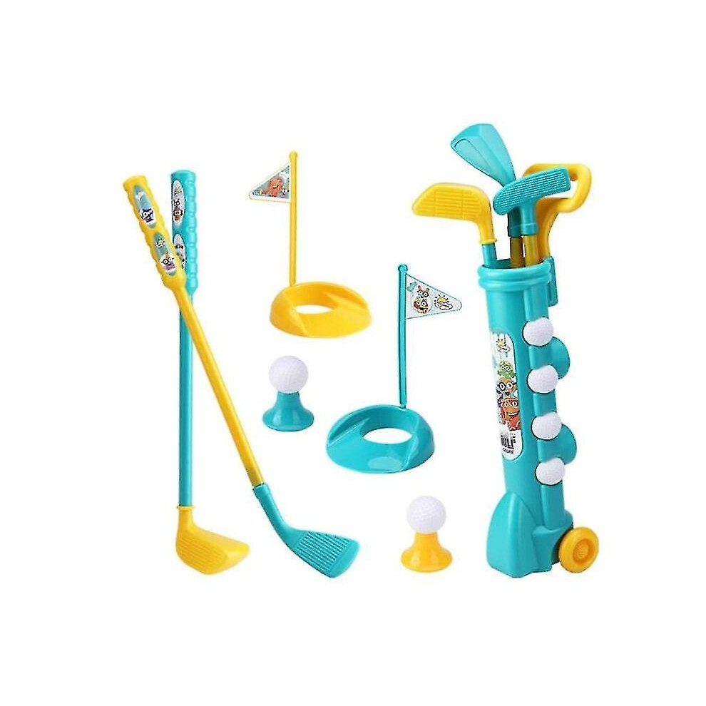 Ensemble de clubs de golf pour enfants Jouet de golf avec 1 chariot de golf 3 clubs de golf 2 trous d'entraînement