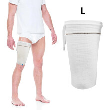 (L)Catheter Leg Bag Holder with Adjustable Strap,Fabric Catheter Stabilization Device,Leg Sleeve for Catheter Bag,Urine Drainage Bag Cover