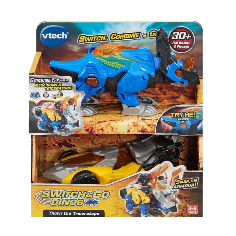 Vtech Switch & Go Dinos Thorn The Triceratops Action Figure