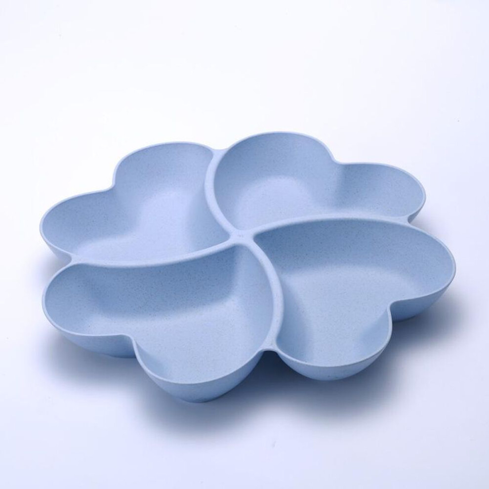 (blue, 27cm) Heart Shaped Fruit Platter Creative Plates Storage Box Dried Fruit Snack Plates Divided Candy Dessert Plate Container