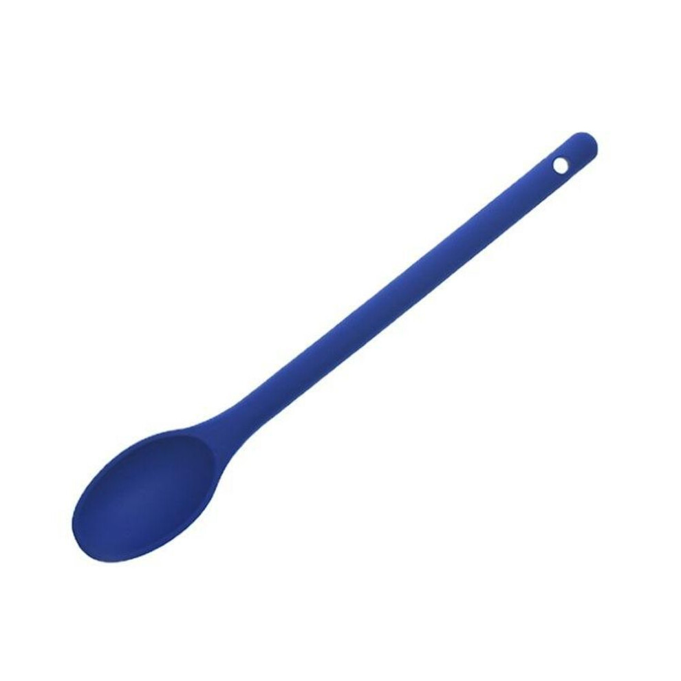 (blue) Wikhostar Silicone Mixing Spoon Non-stick Cooking Spoon Kicthen Spoon Baking Spoon For Salad Stirring Mixing And Serving