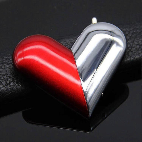 (Silver)Valentine's Day Personality Lighter Metal Heart-shaped Couple Lighter Open Flame Electronic Inflatable Valentine's Day Gift 240467