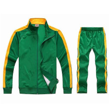 (L,Dark Green)Men's Casual Sports Suit Zipper Hooded Jacket + Pants Tracksuit Sweatshirt Set