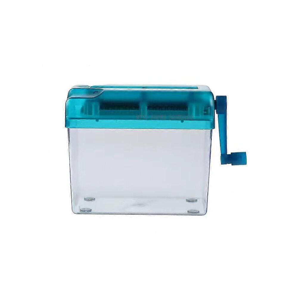 (Blue)Portable Mini Shredder Manual Paper Shredder Paper Cut Shredder For Office School Home