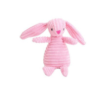 Squeaky Dog Toys Puppy Pet Chew Rope Squeaker Crinkle Rope Plush Toy Teething Au - Light Pink Rabbit