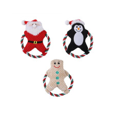 Pet Christmas Plush Toy Dog Chew Santa Penguin Gingerbread Durable Play Gift Penguin