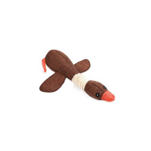Squeaky Dog Toys Puppy Pet Chew Rope Squeaker Crinkle Rope Plush Toy Teething Au - Brown Goose