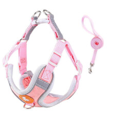 Dog Harness Cat Lead Puppy Leash Vest Mesh Breathe Adjustable Braces Small Pet Pink M