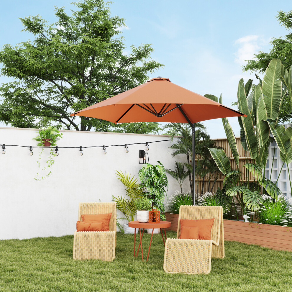 Outsunny 2.5M Offset Roma Patio Umbrella W/ 360-Degree Rotation, Orange