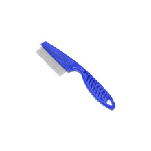 1Pc Large Fine Toothed Flea Flee Metal Nit Head Hair Lice Comb With Handle - Blue