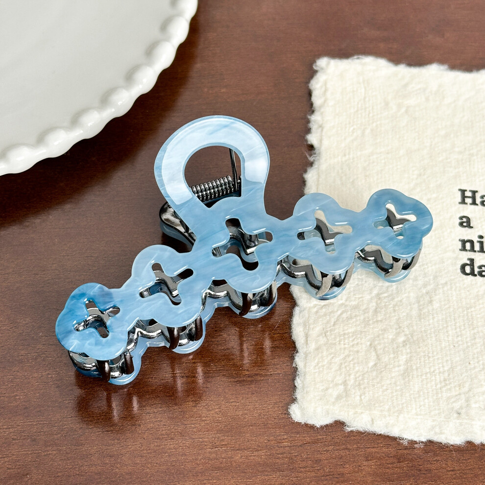 (Blue) Colored Pastel Soft Shark Claw Hairpin For A Sophisticated Stylish Appearance And-image-OPC-PFZNWB6-NEW